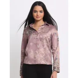 SHAYE Pink Satin Printed Shirt-picture-46