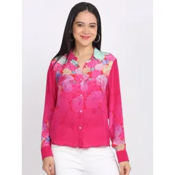 SHAYE Pink Viscose Printed Shirt-picture-40