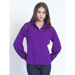 SHAYE Purple Lace Work Shirt-picture-11