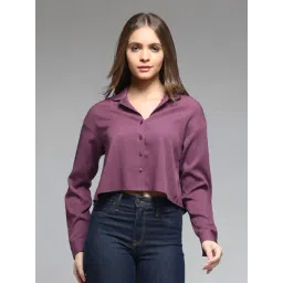SHAYE Purple Solid Casual Shirt-picture-10