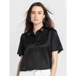 SHAYE Satin Shirt Style Top-picture-18