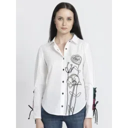 SHAYE White Cotton Printed Shirt-picture-47