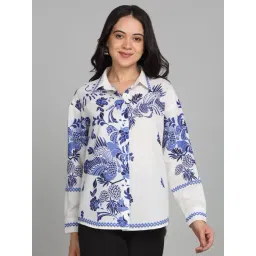 SHAYE White Linen Printed Shirt-picture-14