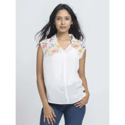 SHAYE White Printed Top-picture-33