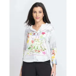 SHAYE White Printed Top-picture-32