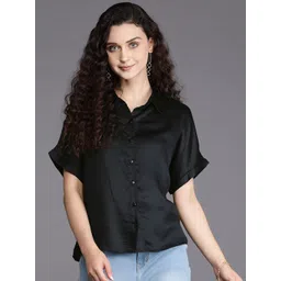 SHAYE Women Black Solid Comfort Casual Shirt-picture-19