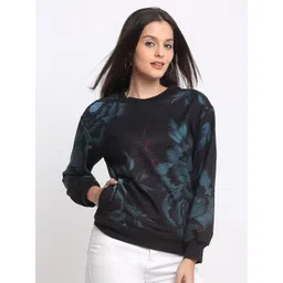 SHAYE Women Floral Print Round Neck Long Sleeves Sweatshirt-picture-10