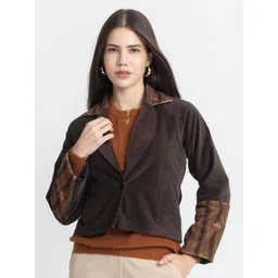 SHAYE Women Floral Suede Open Front Jacket-picture-33