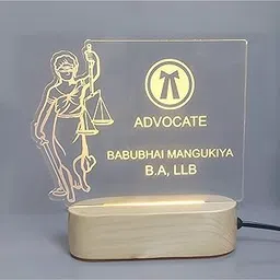 SHAYONA Personalized Led Lamp Customized Advocate Name and Degree Write Desk Table lamp Gift for Lawyers, Law Students Wooden Base-Warm White-22CM-picture-27