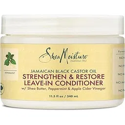 Shea Moisture Jamaican Black Castor Oil Strengthen & Restore Leave-In Conditioner W/ Shea Butter, Peppermint & Apple Cider Vinegar, Pack of 1-image-3