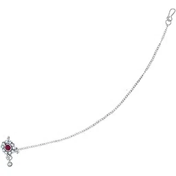 shecario Elegant Silver Plated Nath with Red Stone-picture-33