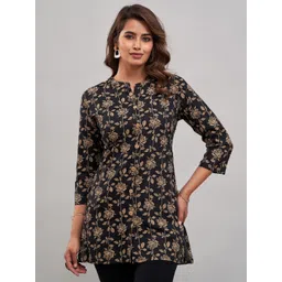 Shedika Floral Printed Mandarin Collar Kurti-picture-8