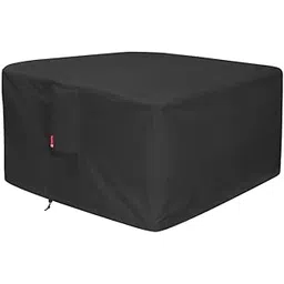SheeChung Large 43" Square Fire Pit Cover - Waterproof 600D Heavy Duty Square Patio Fire Pit Table Cover Black (Square - 44" L x 44" W x 24" H)-picture-23