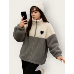 sheen ellision Fleece Coat For Women-picture-11