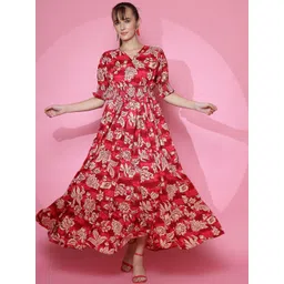 SHEETAL Associates Women Floral Printed Puff Sleeve Maxi Dress-picture-15