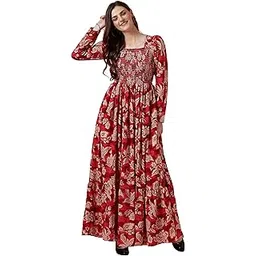 sheetal associates Women's Maxi Floral Print Crepe Regular Sleeves Casual Dress-picture-50