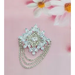 shehnai Stunning Layered Chain Indowestern American Diamond Brooch for Timeless Glamour. Brooch-picture-26