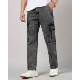 Shein Ankle Length Acid Wash Cargo Style Jeans-picture-18