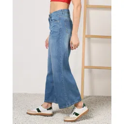 Shein Ankle Length Fly With Button Closure Mid Wash Jeans image 2