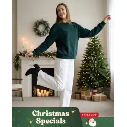 Shein Drop Shoulder Full Sleeve Side Slit Crew Sweatshirt-picture-28