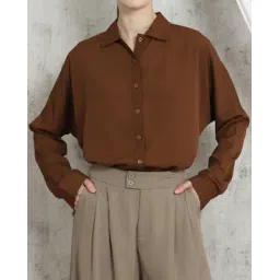 Shein Drop Shoulder Spread Collar Textured Long Shirt-picture-40