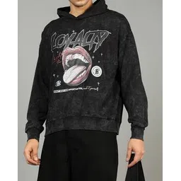 Shein Drop Shoulder Typographic Front Print Hoodie-picture-27