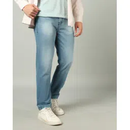 Shein Full Length Fly With Button Closure Mid Wash Jeans-picture-24