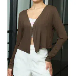 Shein Full Sleeve Front Open Shrug Style Cardigan-picture-34