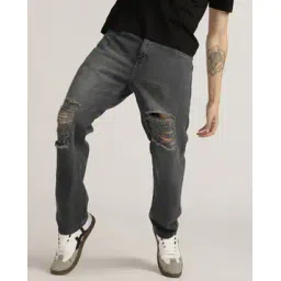 Shein Street Full Length Knee Slit Straight Jeans-picture-44