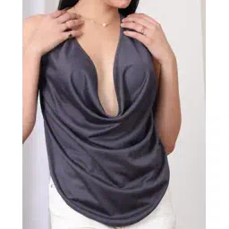 Shein Tie-Up Halter Neck Sleeveless Draped Top-picture-13