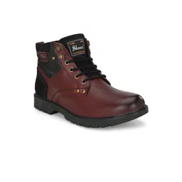 SHENCES Men Leather High-Top Biker Boots-picture-10