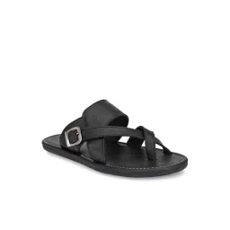 Shences Men's Black Cross Strap Sandals-picture-22