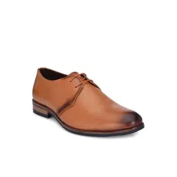 Shences Men's Tan Derby Shoes-picture-28