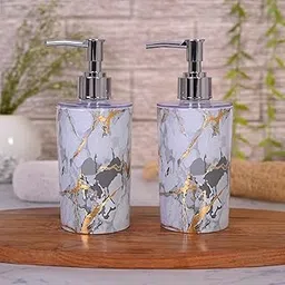 Shenron Refillable Liquid Soap Dispenser. Unbreakable Plastic Dispenser for Sanitizer Lotion Shampoo. Handwash Bottle for Kitchen, Bathroom, Shower, Wash Basin, Sink - 250ML (White Marble, Pack of 2)-picture-14