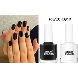Shine Glossy Modern Nail Polish Paint FOR GIRL AND WOMEN BLACK AND WHITE-image-23