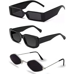 sheomy Thug Life Party Glasses Funny Novelty Shades Gangster Gangsta Life, Photo Props Unisex Sunglasses (Pack of 3 (Black)) -023-picture-36