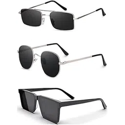 sheomy Unisex Combo offer pack of 3 MC stan goggles MC stan sunglasses Candy Sunglasses Black Rectangle Narrow Sunglasses Women::Men Small Narrow Square Combo offer pack of 3 candy MC stan 64-picture-13