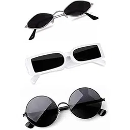sheomy Unisex Combo offer pack of 3 shades glasses Square Sunglasses Rectangle Retro Vintage Narrow Women::Men Small Narrow Square Sun Glasses Combo offer pack of 3 Purse-034-picture-55