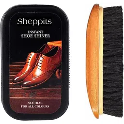 Sheppits Premium Shoe Shiner (Neutral) & Wooden Shoe Polish Brush (Black) Shoe Care Kit-picture-21