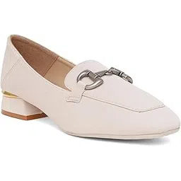 sherrif Women's Block Heel Loafers | Stylish Slip-On Formal Shoes with Metallic Buckle | Comfortable & Trendy Work Wear | Low Heel Dress Shoes for Office, Party & Daily Use(11)-picture-32