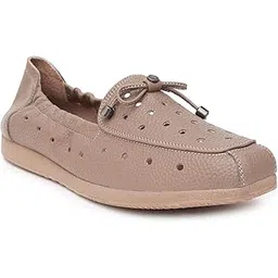 sherrif Women's Perforated Loafers with Bow Detail | Lightweight Slip-On Casual Shoes with Soft Sole for All-Day Comfort-picture-13