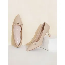 Sherrif Shoes Textured PU Kitten Pumps-picture-15