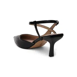 Sherrif Shoes Women Pu Backstrap Fashion Party Black Heels image 5