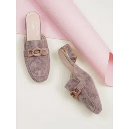 Sherrif Shoes Women Textured Block Heel Mules-picture-23