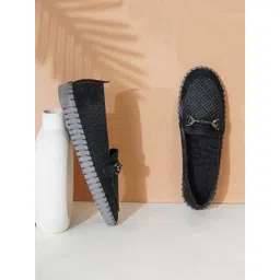 Sherrif Shoes Women Textured Western Embellished PU Loafers-picture-40