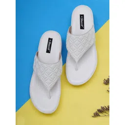 Sherrif Shoes Women White Textured Wedge Heels-picture-25