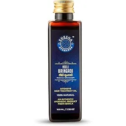 Shesha Ayurveda NeeliBringadi Ayurvedic Hair Oil for Hair Growth and Hair Fall Control From Kerala (100ml).-picture-29