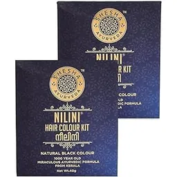SHESHA NATURALS SHESHA AYURVEDA Combo Of Ayurveda Nilini Hair Colour- Ayurvedic, No Ammonia, No Bleach,No Peroxides, Natural Colour-40G Pack Of 2 (Black)-image-31