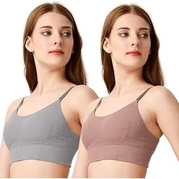 sheux Women Cotton Padded Bra | Everyday Wireless & Lightly Padded Support Shaper Sports Bra for Women | Removable Pad Wire Free Stretchable Everyday (Free Size Bra Fit Up to 28, 30, 32, 34, 36)-picture-28