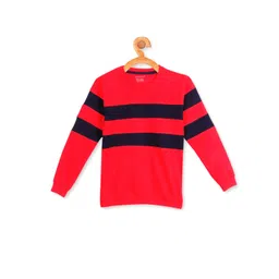 SHEYN Boys Red & scarlet Striped Applique T-shirt-picture-30